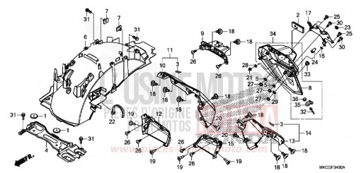 GARDE-BOUE ARRIERE GL1800L de 2020